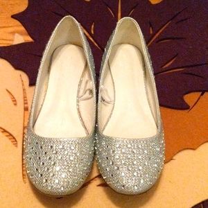 Silver rhinestone flats